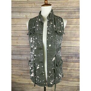 Mossimo XS Utility Vest Olive Green Button Boho